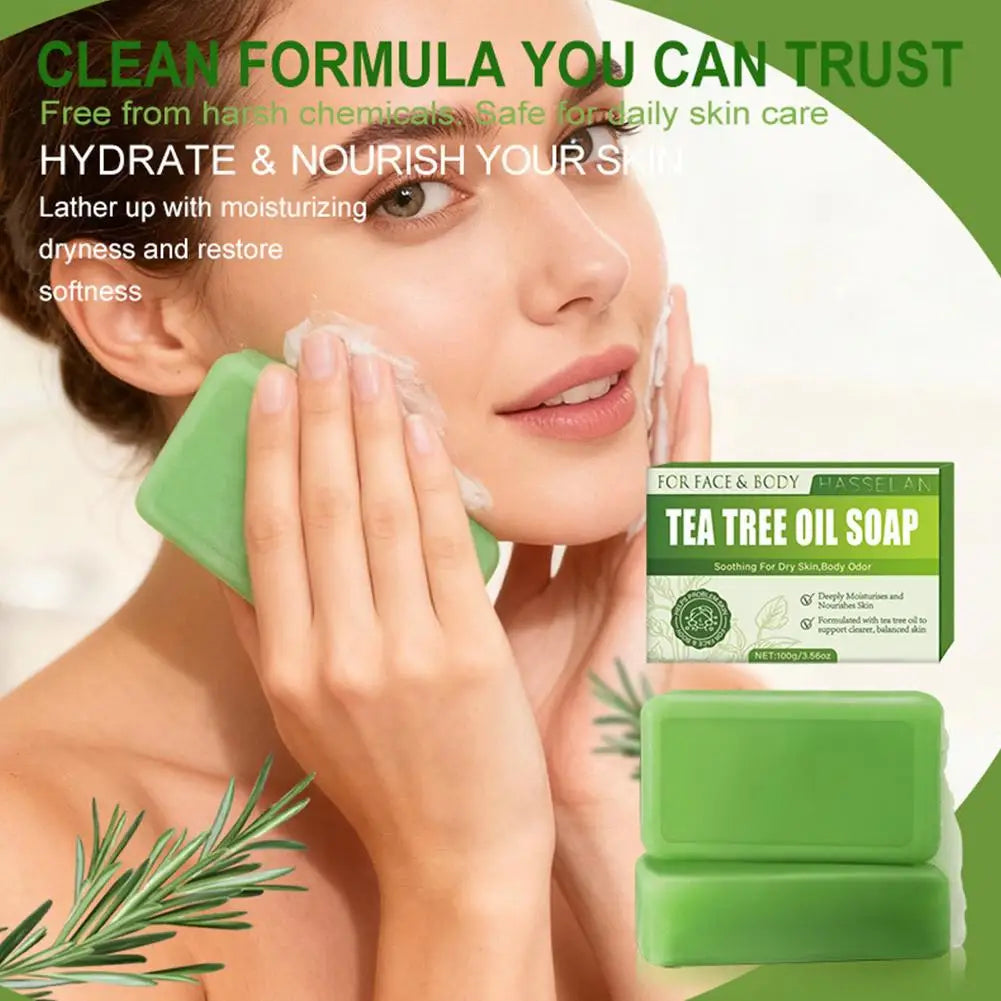 Tea Tree Soap for Acne &amp; Oily Skin | Natural Face &amp; Body Cleanser – Calivra Glow